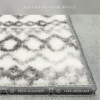 Abstract Diamond Modern Distressed Non Slip Runner Rug for Hallway Entry Way Floor Carpet [Made in USA], 2'6 X 10, Neutral