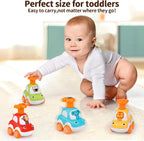 Amy&Benton Toddler Toy Cars Baby Toy Cars Press and Go Cars for Toddlers 1-3 Animal Cars Toy Cars for Boys 1 Year Old 1St Birthday Gifts 1-2 Years Old Boys Push Go Car Toys for 6-9-12-18 Months