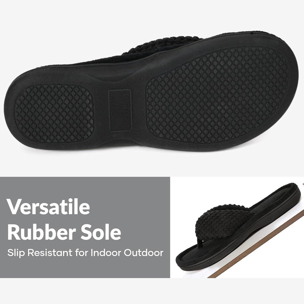 Women'S Popcorn Flip Flop House Slipper with Memory Foam