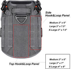 Tactical Dog Harness with 4X Metal Buckle,Working Dog MOLLE K9 Vest with Handle,No Pulling Front Clip,Adjustable Pet Harness for Meduim Dogs (M (25"-31" Chest), Grey)