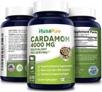 4000Mg Cardamom Extract, 200 Vegetarian Capsules for Optimal Health, Non-Gmo & Gluten-Free, Dietary Supplement for Unisex Adult Health & Wellness