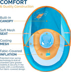 Baby Spring Float with Adjustable Canopy and UPF Sun Protection, Blue Lobster