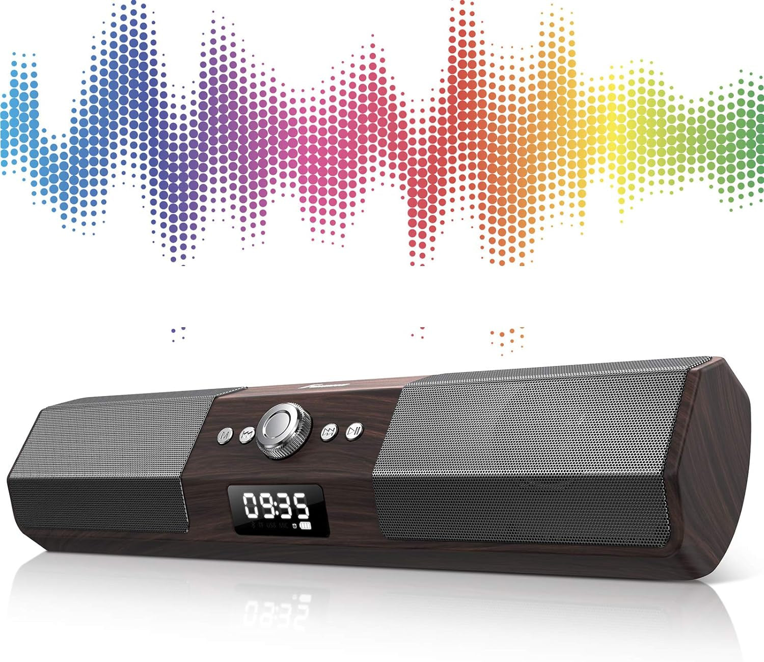 Bluetooth Computer Speakers, 105Db Deep Bass PC Speakers with Auto Noise Filter Home Theater Desktop Speakers Stereo USB Speakers for Pc/Laptop/Tv/Smartphone/Tablet (Brown)