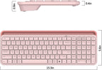 Bluetooth Wireless Keyboard,Bluetooth Keyboard for Ipad Wireless Keyboard with Phone Holder and Mouse Pad,Tablet Keyboard USB Keyboard for Smatphone,Tablets,Pc, Computer, Laptop, Mac(Pink)