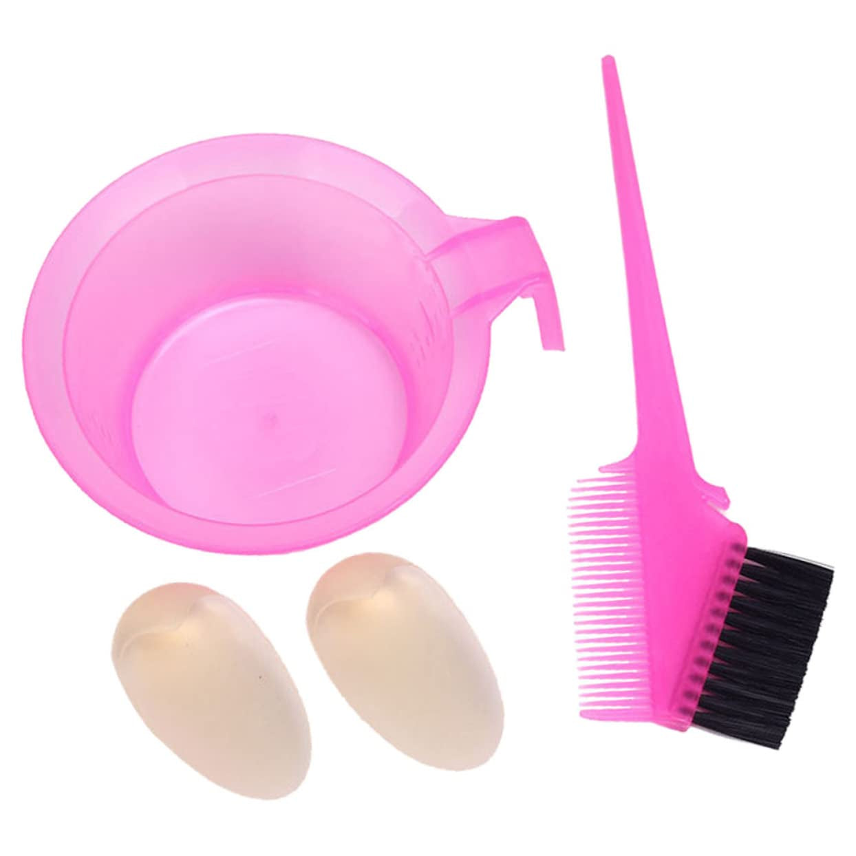4Sets Professional Hair Dye Bowl Hair Dyeing Comb Brush Double Sided Salon Coloring Tool Easy to Use Wash