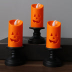 6-Pack Simulation Candle Lights, Flameless Candle Battery Operated Portable Safe Halloween Flickering Pumpkin Candle Lamps for Home Decor(Batteries Included)