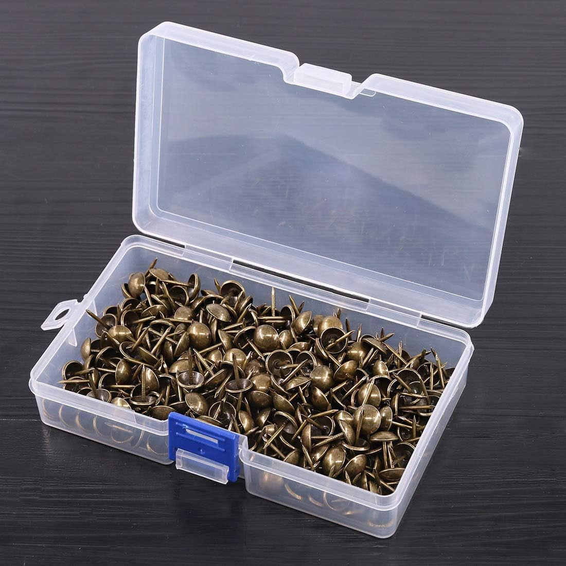 300Pcs [ 7/16" in Diameter] Antique Upholstery Tacks Furniture Nails Pins Kit for Upholstered Furniture Cork Board or DIY Projects - Bronze