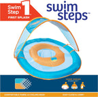Baby Spring Float with Adjustable Canopy and UPF Sun Protection, Blue Lobster
