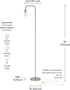 Electric 67068 Holden 70" Floor Lamp, Matte Brass, In-Line On/Off Foot Switch