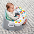 Music & Lights 3-In-1 Discovery Seat & Booster, Toddler Booster Seat for Dining Table or Kitchen Chair, Baby Activity Center & Snack Tray, Teal