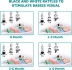 Baby Toy Cartoon Animal Stuffed Hanging Rattle Toys, Baby Bed Crib Car Seat Travel Stroller Soft Plush Toys with Wind Chimes, Best Birthday Gift for Newborn 0-18 Month (Monkey, Zebra & Hippo)
