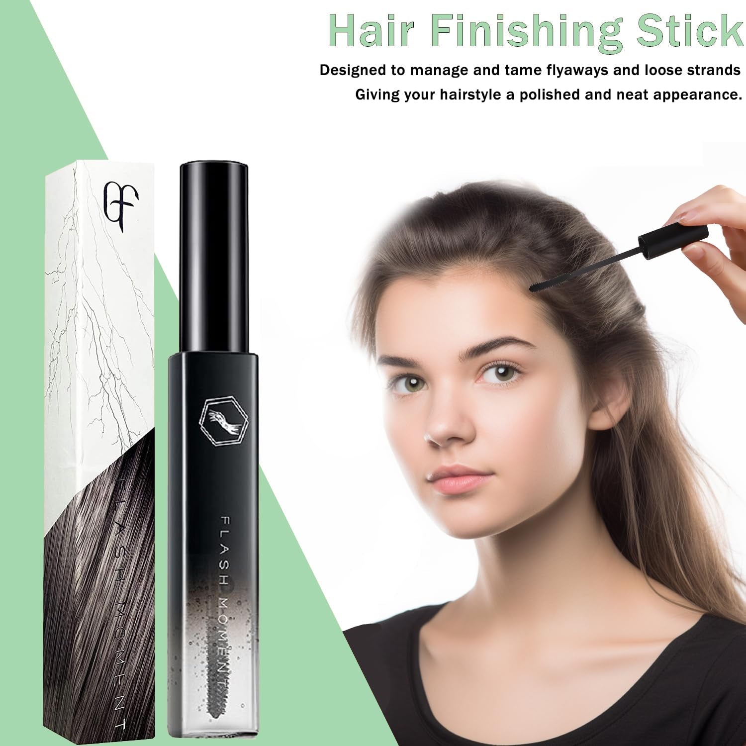 6 Pcs Edge Control Kit for Women'S Hair - Strong Hold Smoother Gel, Hair Styling Products, 4C Hair Edge Finishing Stick, Hair Combs & Elastic Band