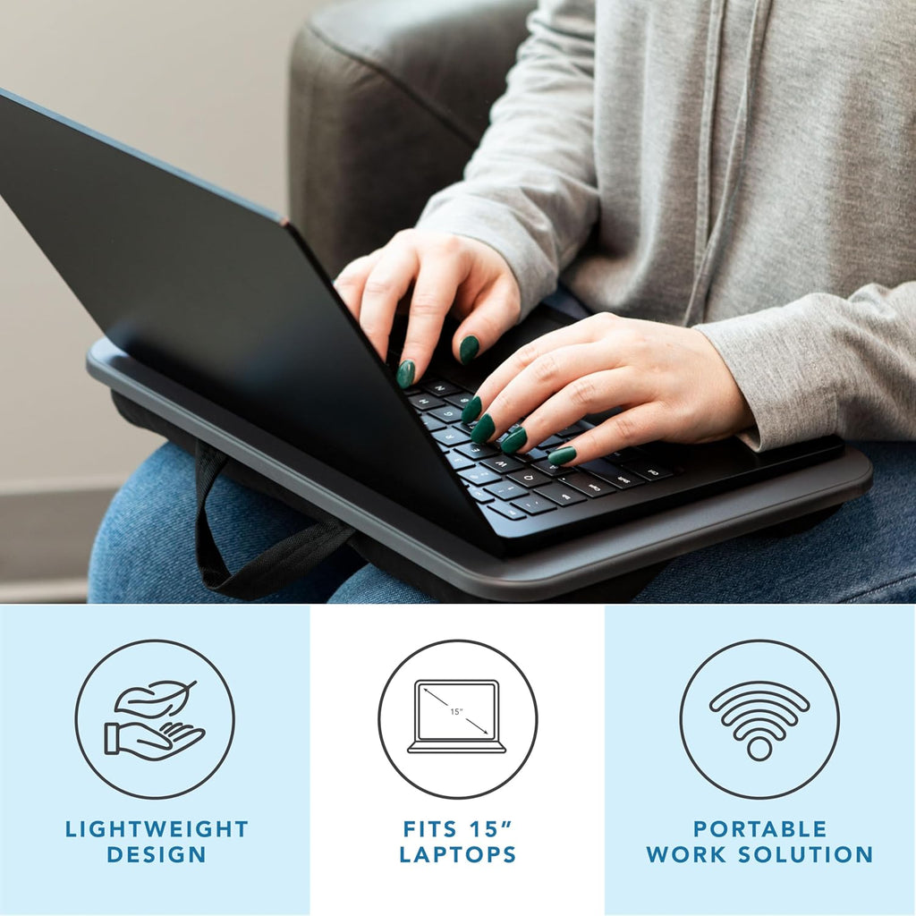 Compact Lap Desk - Fits up to 15 Inch Laptops - Charcoal - Style No. 43105