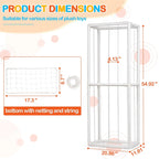 Stuffed Animal Storage Holder, Toy Organizer, PVC Plush Storage Organizer Shelf for Kids Play Room, White