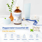 Peppermint Oil for Diffuser Skin Hair Massage, Essential Oil for Muscle Health Wellness-100Ml