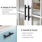 (25 Pack Flat Black Modern Kitchen Cabinet Pulls 3-3/4" Hole Centers Euro T Bar Stainless Steel Cupboard Dresser Handles