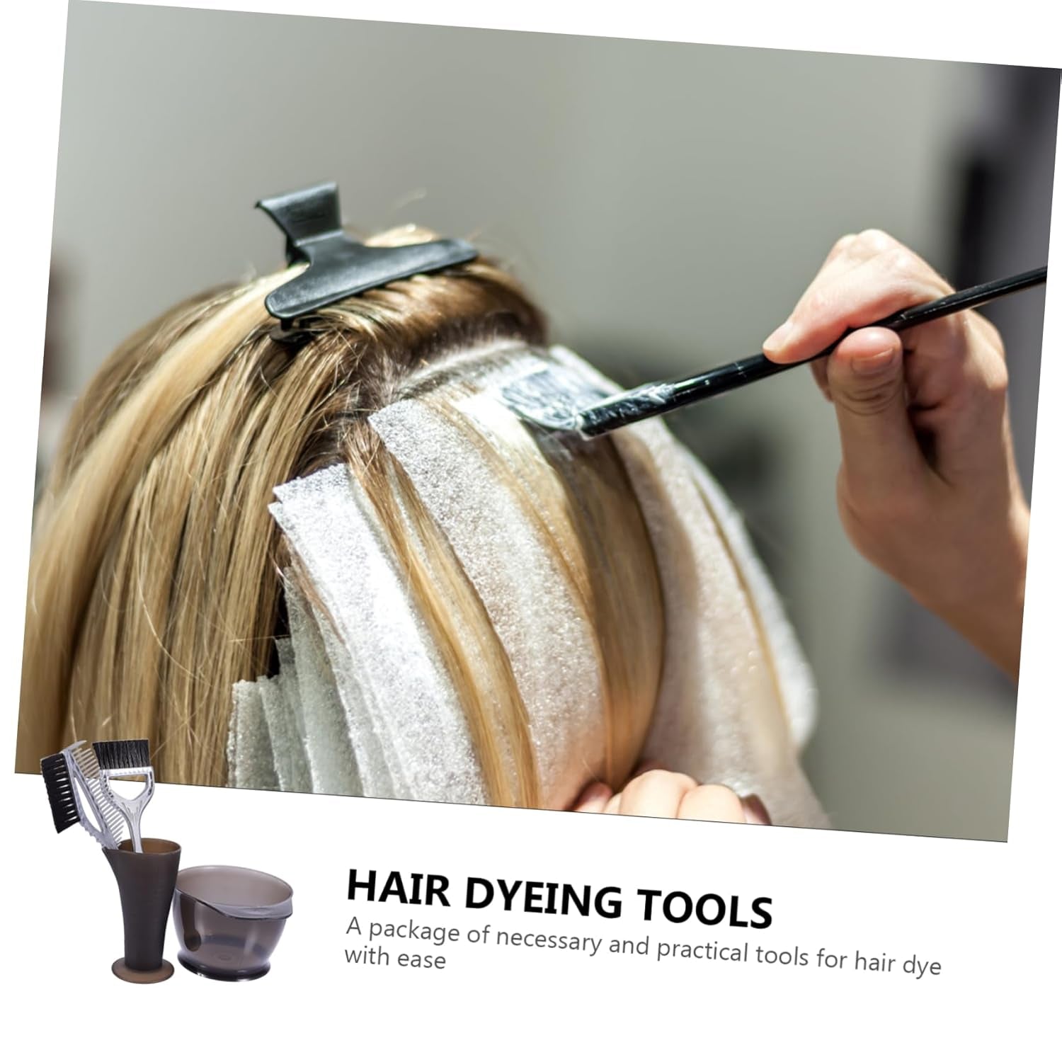 4Pcs Hair Dyeing Kit Lightweight Mixing Bowls Tint Brush and Measuring Cup for Salon and Home Use Essential Tools for Easy Hair Coloring and Projects