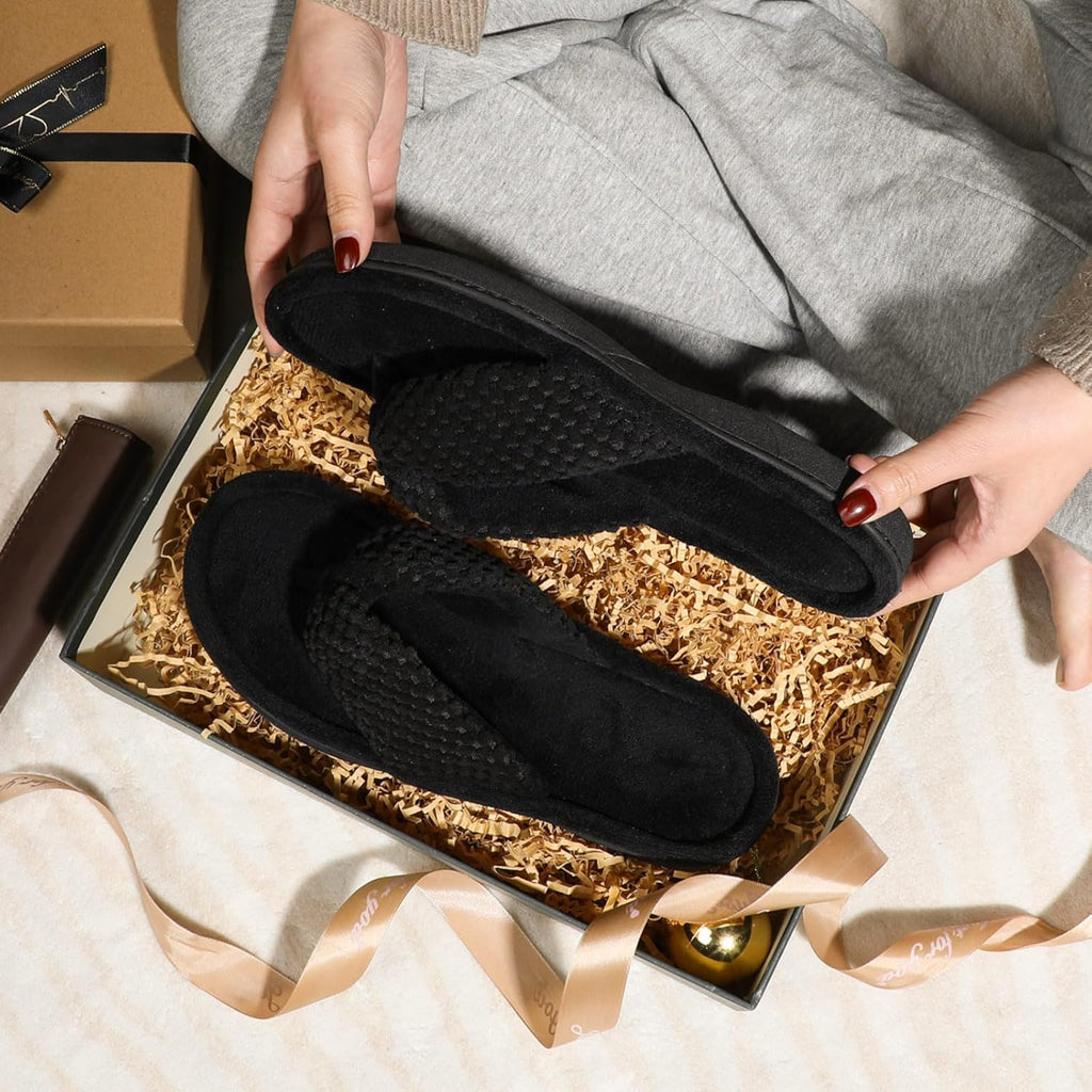 Women'S Popcorn Flip Flop House Slipper with Memory Foam